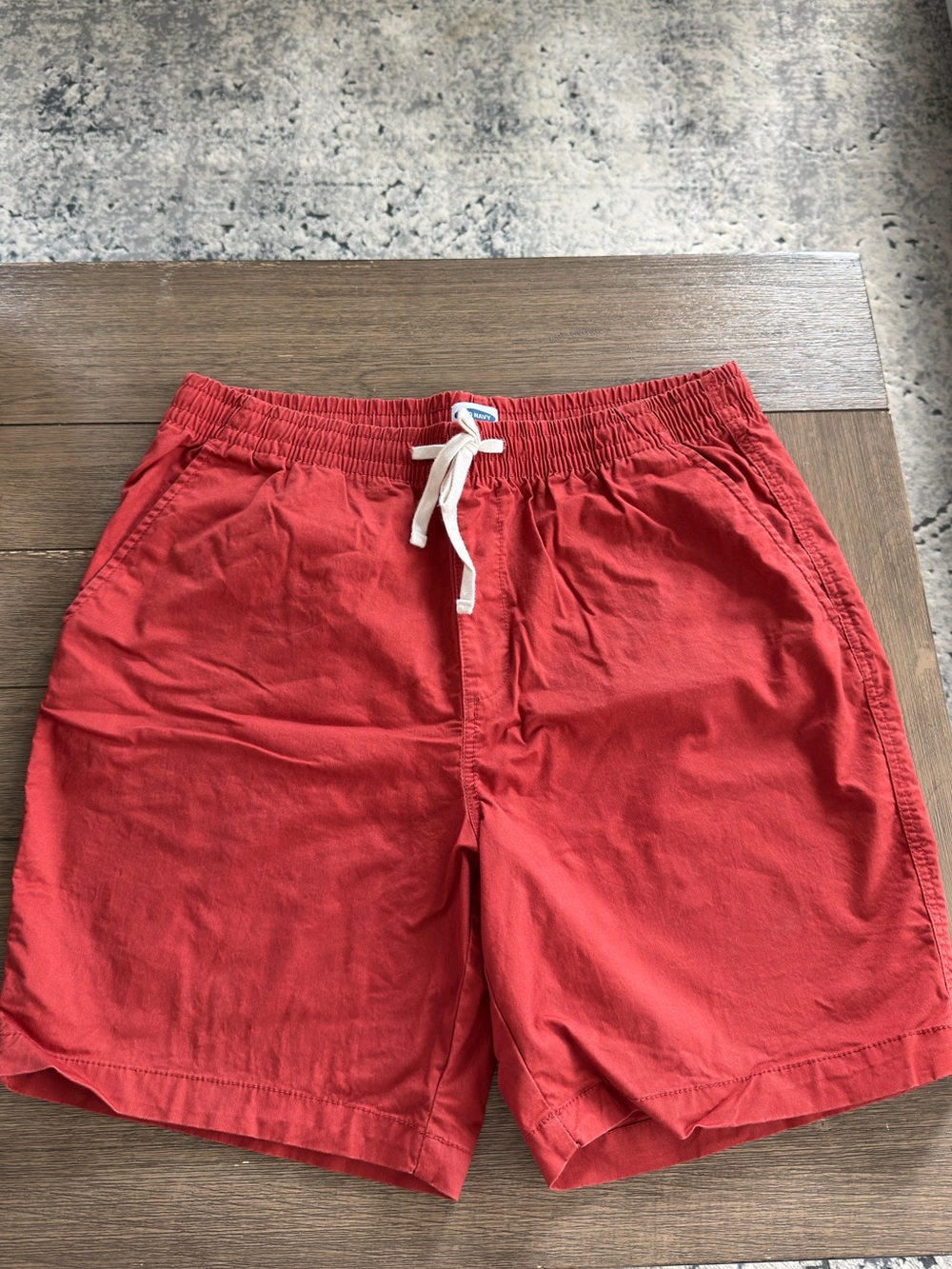 Old Navy Red Men's Swim Trunks with White Drawstring